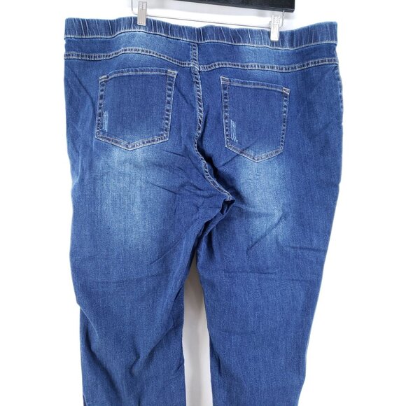 Just My Size Womens 3X Denim Jeggings Stretch Slim Fit Distressed Fray Hem High - Picture 3 of 11
